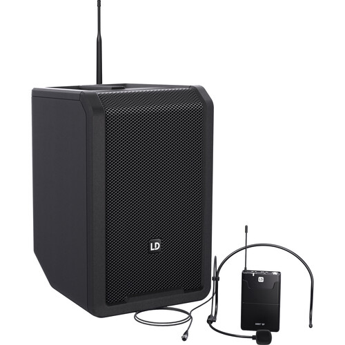 LD Systems ANNY 8 Portable Battery-Powered 8" Bluetooth PA Speaker with Mixer and Bodypack/Headset Mic (Black)
