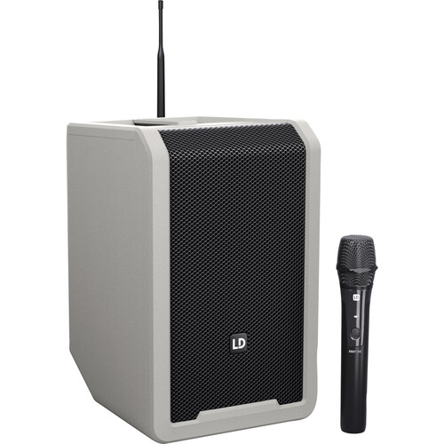LD Systems ANNY 8 Portable 8" Battery-Powered Bluetooth PA Speaker with Handheld Wireless Mic (Urban Gray)