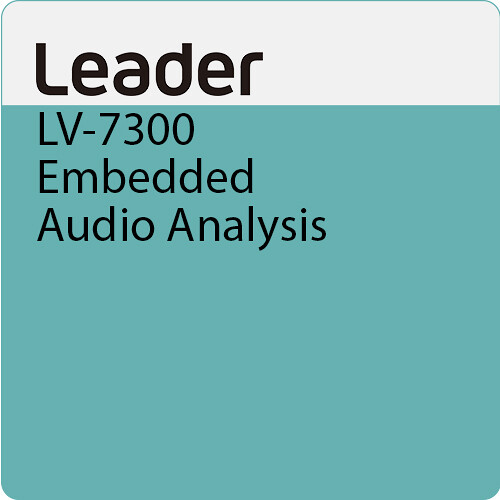 Leader LV-7300 Embedded Audio Analysis