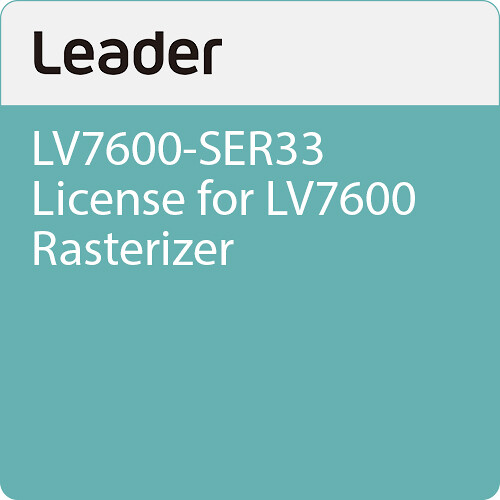 Leader SER33 License for LV7600 Rasterizer