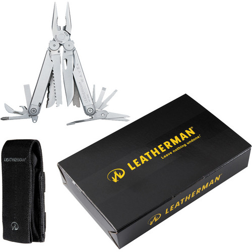 Leatherman Wave Multi-Tool and Black Nylon MOLLE Sheath (Stainless)
