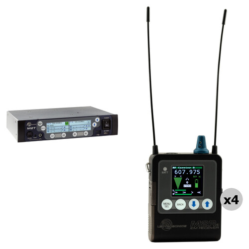 Lectrosonics M2 Digital IEM/IFB Monitoring System with Dante Kit with Four M2Ra Receivers (470 to 608 MHz)