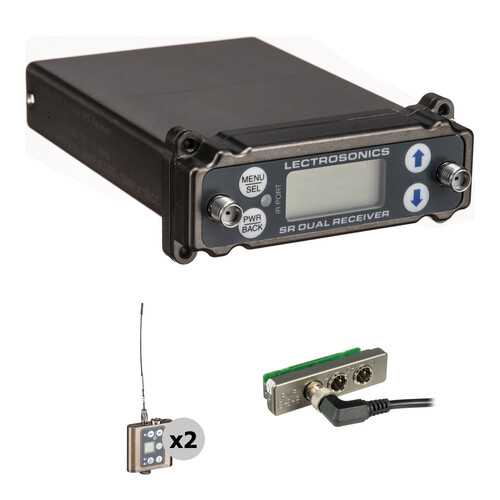 Lectrosonics SRc Dual-Channel Receiver with Two SMDWB Bodypack Transmitters and Adapter Kit for Standalone Use (A1: 470 to 537 MHz)