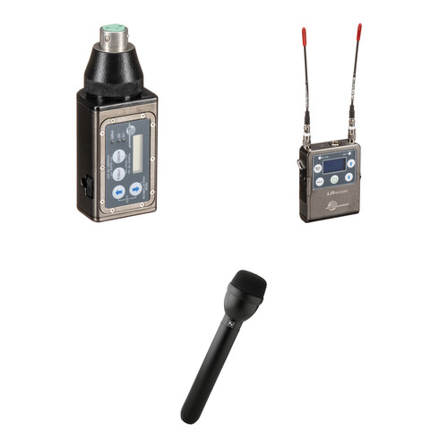Lectrosonics L Series Camera-Mount Wireless Plug-On Microphone System with RE50B Handheld Mic Kit (B1: 537 to 607 MHz)