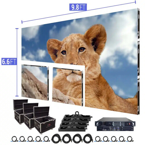 LED Nation Video Wall Screen 9.8 x 6.6' P2.97mm Indoor Turn-key
