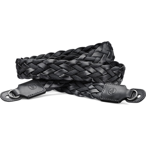 Leica Flat Braided Rayon and Leather Carrying Strap (Black)
