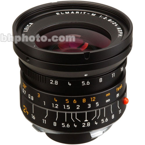 Leica Wide Angle 24mm f/2.8 Elmarit M Aspherical Lens (Black)