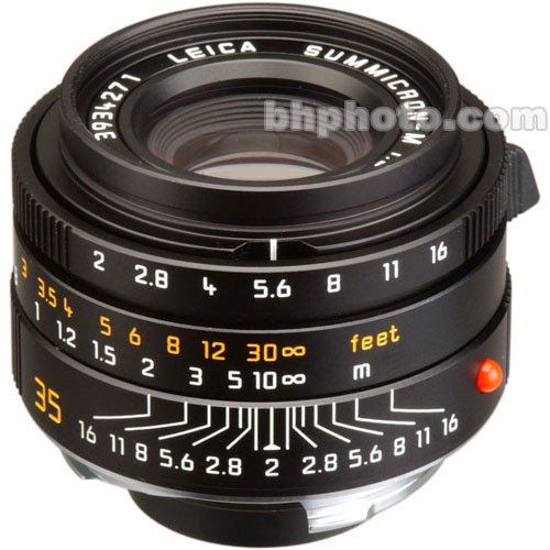Leica Wide Angle 35mm f/2.0 Summicron M Aspherical Lens (Black)