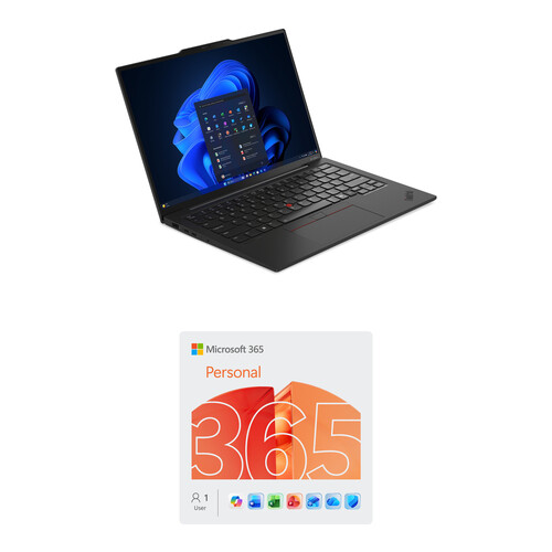 Lenovo 14" ThinkPad X1 Carbon Gen 13 Laptop and Microsoft 365 Personal Kit (1-User License / 12-Month Subscription / Download)