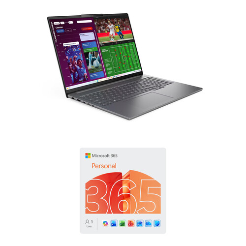 Lenovo 16" IdeaPad Pro 5i Multi-Touch Laptop Copilot+ PC and Microsoft 365 Personal Kit (1-User License / 12-Month Subscription / Download)