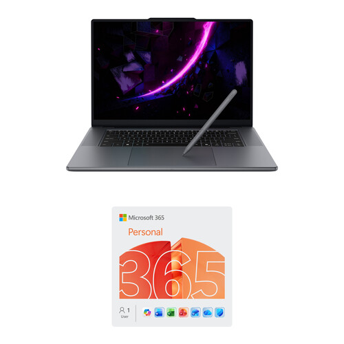 Lenovo 16" Pro 9i Aura Edition Multi-Touch Laptop Copilot+ PC and Microsoft 365 Personal Kit (1-User License / 12-Month Subscription / Download)