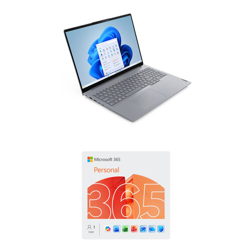 Lenovo 16" ThinkBook 16 Gen 8 IAL Multi-Touch Laptop Kit with Microsoft 365 Personal (1-User License, 12-Month Subscription)