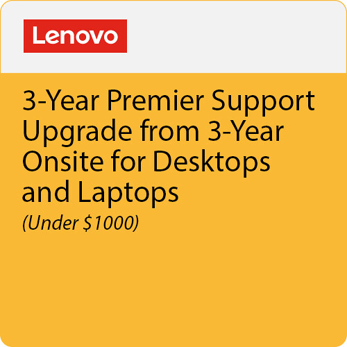 Lenovo 3-Year Premier Support Upgrade from 3-Year Onsite for Desktops and Laptops (Under $1000)