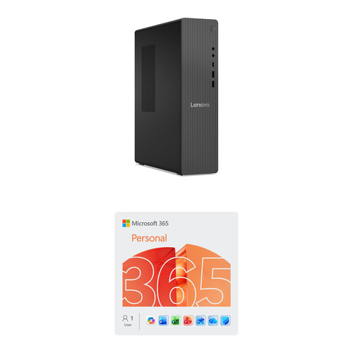 Lenovo IdeaCentre Tower Desktop Computer and Microsoft 365 Personal Kit (1-User License / 12-Month Subscription / Download)