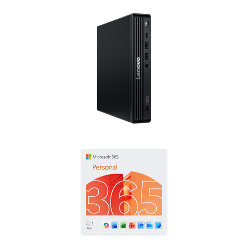 Lenovo ThinkCentre M70q Gen 6 Desktop Computer and Microsoft 365 Personal Kit (1-User License / 12-Month Subscription / Download)