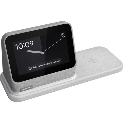 Lenovo Smart Clock 2 with Wireless Charging Dock (Heather Gray)