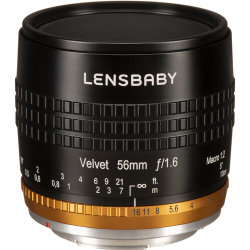 Lensbaby Velvet 56mm f/1.6 Limited Edition Lens for Canon EF (Black with Copper Accents)