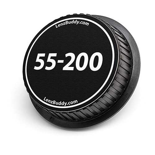 LenzBuddy 55-200mm Rear Lens Cap (Black & White)