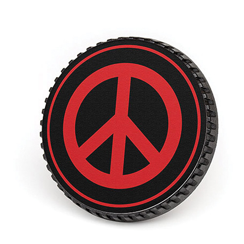 LenzBuddy Body Cap for Canon EF Mount Cameras (Peace Sign, Black/Red)