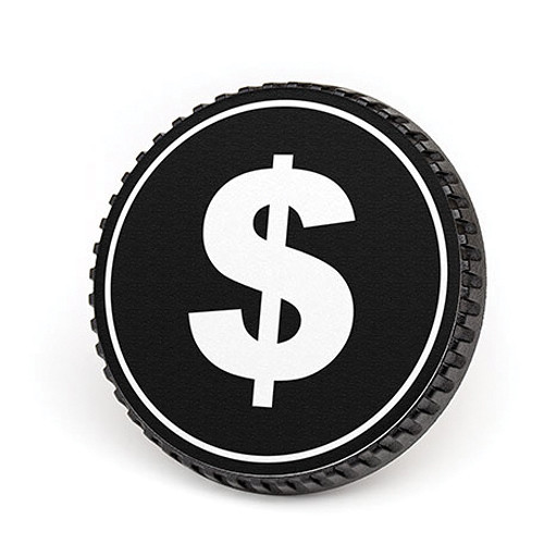 LenzBuddy Body Cap for Nikon F Mount Cameras (Dollar Sign, Black/White)