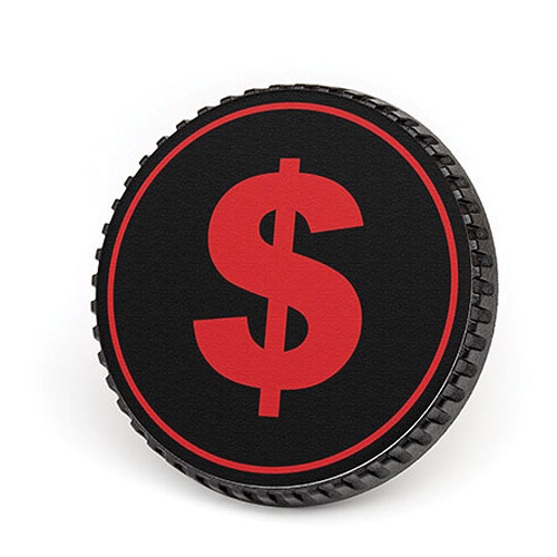 LenzBuddy Body Cap for Nikon F Mount Cameras (Dollar Sign, Black/Red)
