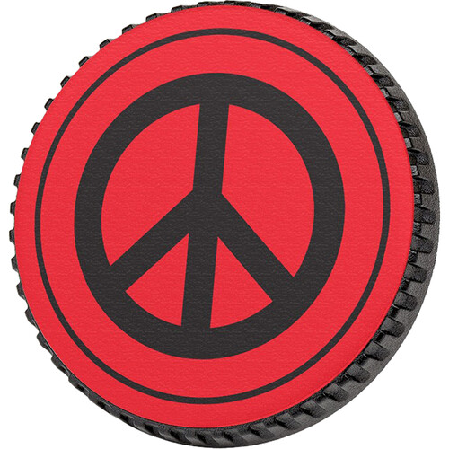 LenzBuddy Body Cap for Nikon F Mount Cameras (Peace Sign, Red)