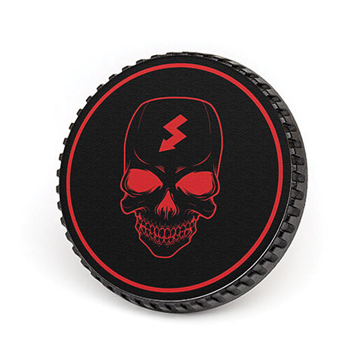 LenzBuddy Body Cap for Nikon F Mount Cameras (Skull, Black/Red)