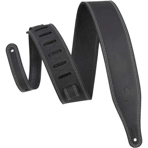Levy's Like Butter Series Leather Guitar Strap (Double-Stitched Black)
