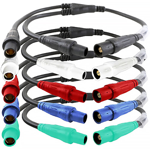 Lex Products 5-Piece Set of 4/0 Soft Siamese with Black, Red, Blue, White, and Green Cams