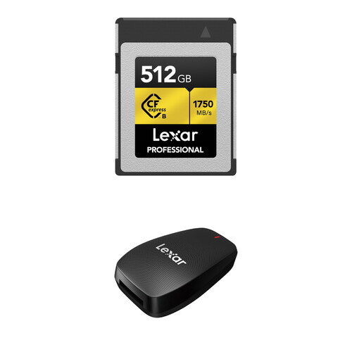 Lexar 512GB Professional CFexpress Type-B Memory Card with USB 3.2 Gen 2x2 Reader Kit