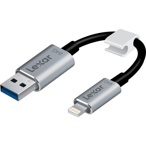 Lexar 64GB JumpDrive C25i Lightning to USB 3.0 Cable with Built-In Flash Drive