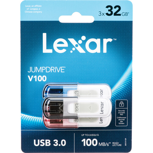 Lexar 32GB JumpDrive V100 USB 3.0 Flash Drive LJDV100032G-B3NNU