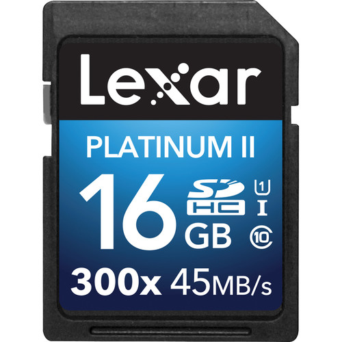 Lexar 16GB Platinum II UHS-I 300x SDHC Memory Card LSD16GBBNL300
