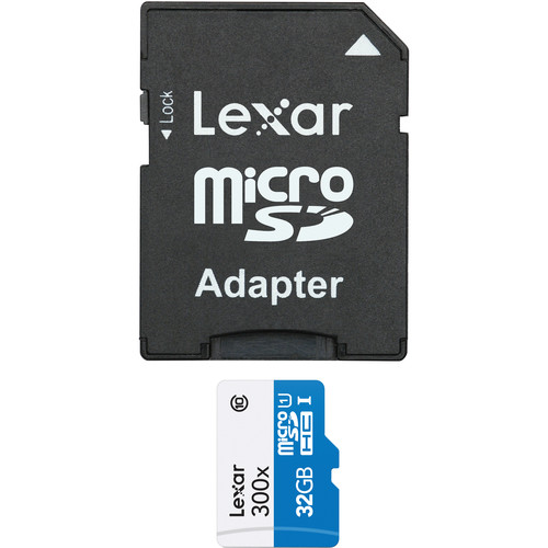 Lexar 32GB High Performance UHS-I microSDHC Memory Card with SD Card Adapter