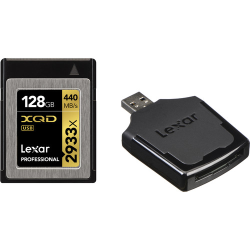 Lexar 128GB Professional 2933x XQD 2.0 Memory Card with USB 3.0 Card Reader