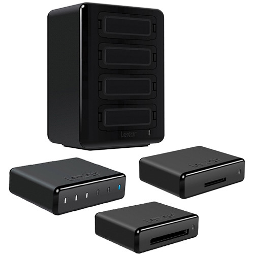 Lexar Professional Workflow HR2 Hub with SDHC/SDXC/CF Card Reader and 512GB Data Storage Kit