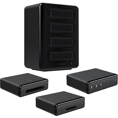 Lexar Professional Workflow HR2 Hub with SDHC/SDXC/CF Card Reader and 256GB Data Storage Kit