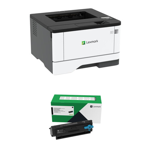 Lexmark MS331dn Monochrome Laser Printer with 55B1000 Black Toner Cartridge Kit