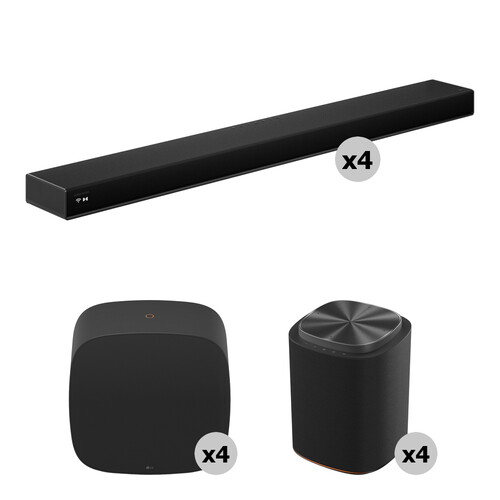 LG 4 x Sound Suite AI H7 9.1.6-Channel Dolby Atmos Soundbars with 4 x W7 8" Wireless Subwoofers & 4 x M7 Wireless Speakers Kit