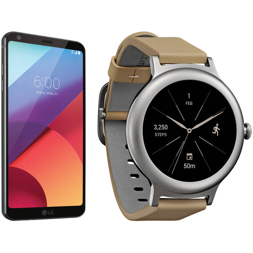 LG Black G6 32GB Smartphone Kit with Silver Watch Style (Unlocked)
