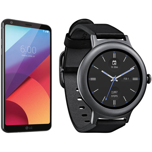 LG Black G6 32GB Smartphone Kit with Titanium Watch Style (Unlocked)
