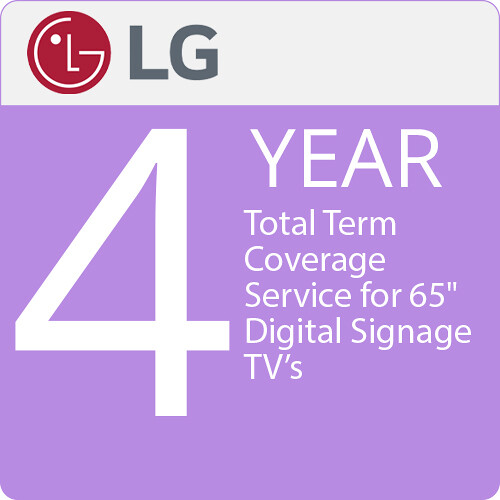 LG 4-Year Total Term Coverage Service for 65" Digital Signage TVs