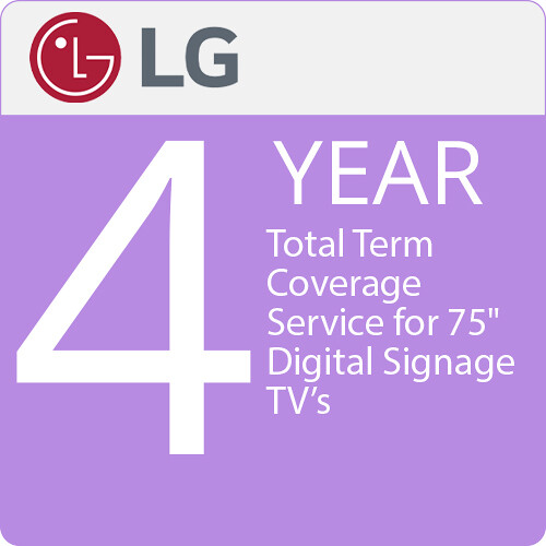 LG 4-Year Total Term Coverage Service for 75" Digital Signage TVs