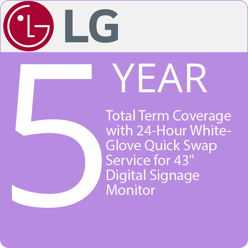 LG ExtendedCare 2-Year Extended Service Plan with White Glove Quick Swap for 43" Signage Monitors