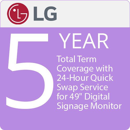 LG 5-Year Total Term Coverage with 24-Hour Quick Swap Service for 49" Digital Signage Monitor
