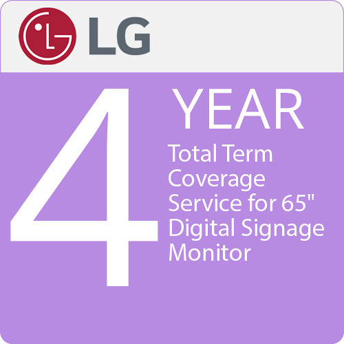 LG 4-Year Total Term Coverage Service for 65" Digital Signage Monitor