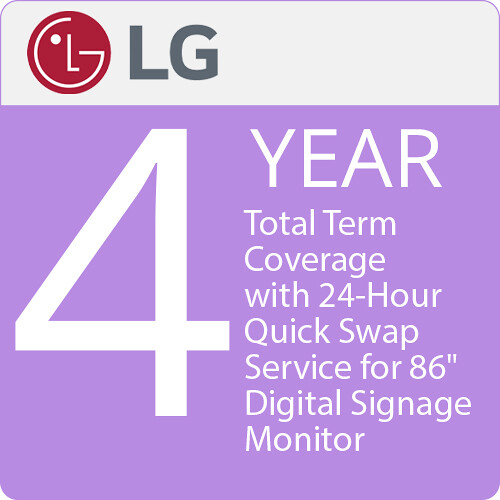 LG 4-Year Total Term Coverage with 24-Hour Quick Swap Service for 86" Digital Signage Monitor