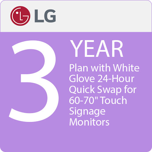 LG ExtendedCare 3-Year Plan with White Glove 24-Hour Quick Swap for 60-70" Touch Signage Monitors