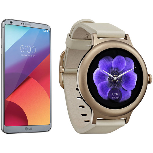 LG Platinum G6 32GB Smartphone Kit with Rose Gold Watch Style (Unlocked)