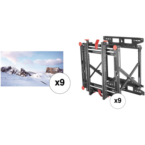 LG SVH7F 55" Class Full HD Video Wall IPS LCD Display & Mounts Kit (Set of Nine)